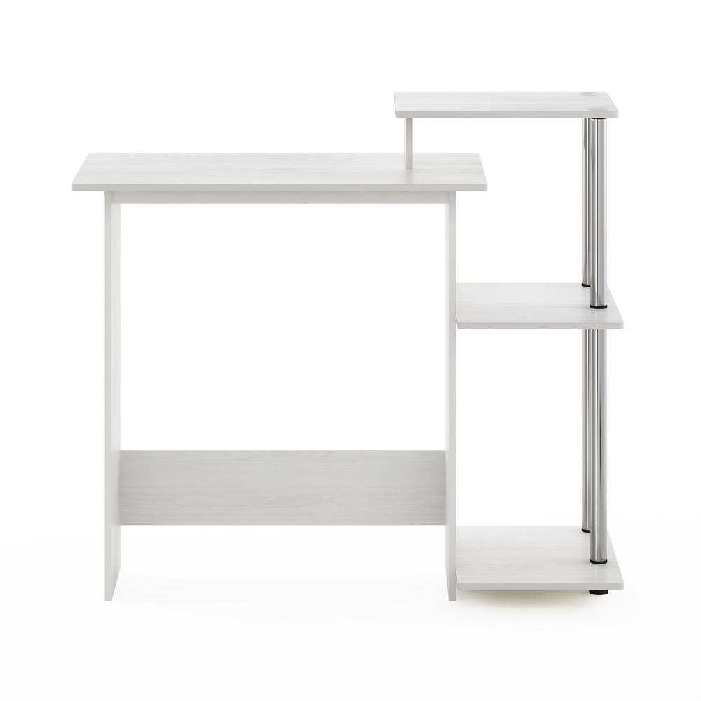 Furinno Efficient Home Laptop Notebook Computer Desk, White Oak/Stainless Steel. Picture 3
