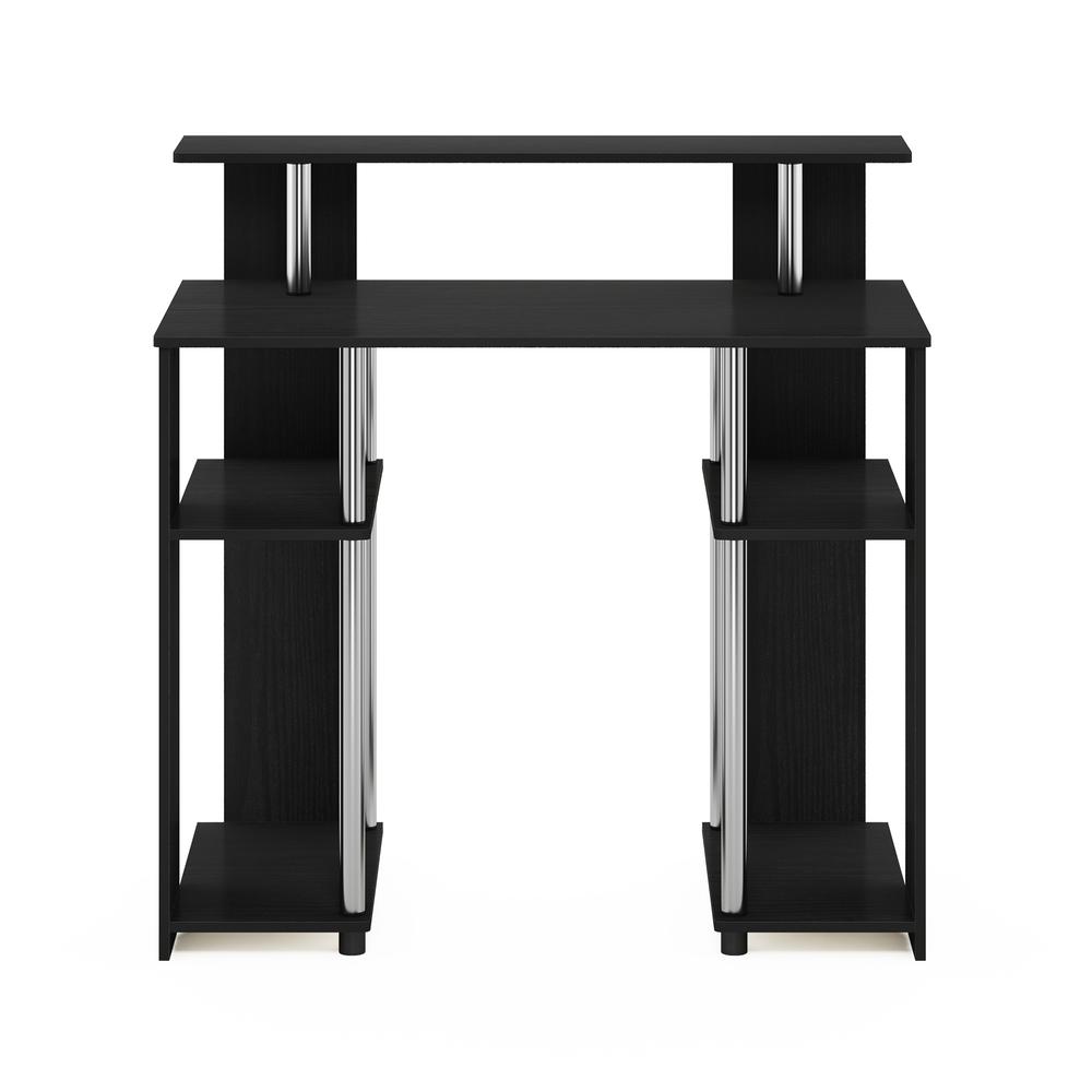 Furinno JAYA Simple Design Computer Writing Desk, Americano, Stainless Steel Tubes. Picture 3