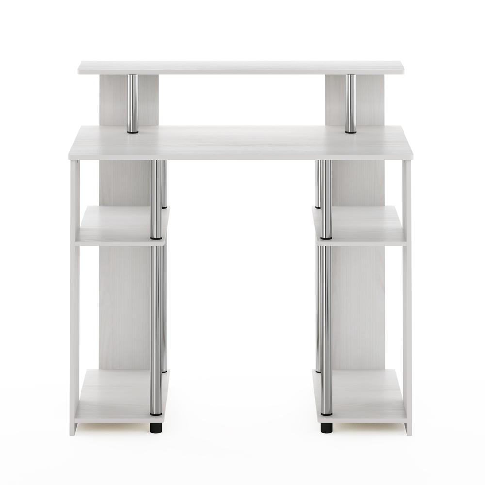 Furinno JAYA Simple Design Computer Writing Desk, White Oak, Stainless Steel Tubes. Picture 3
