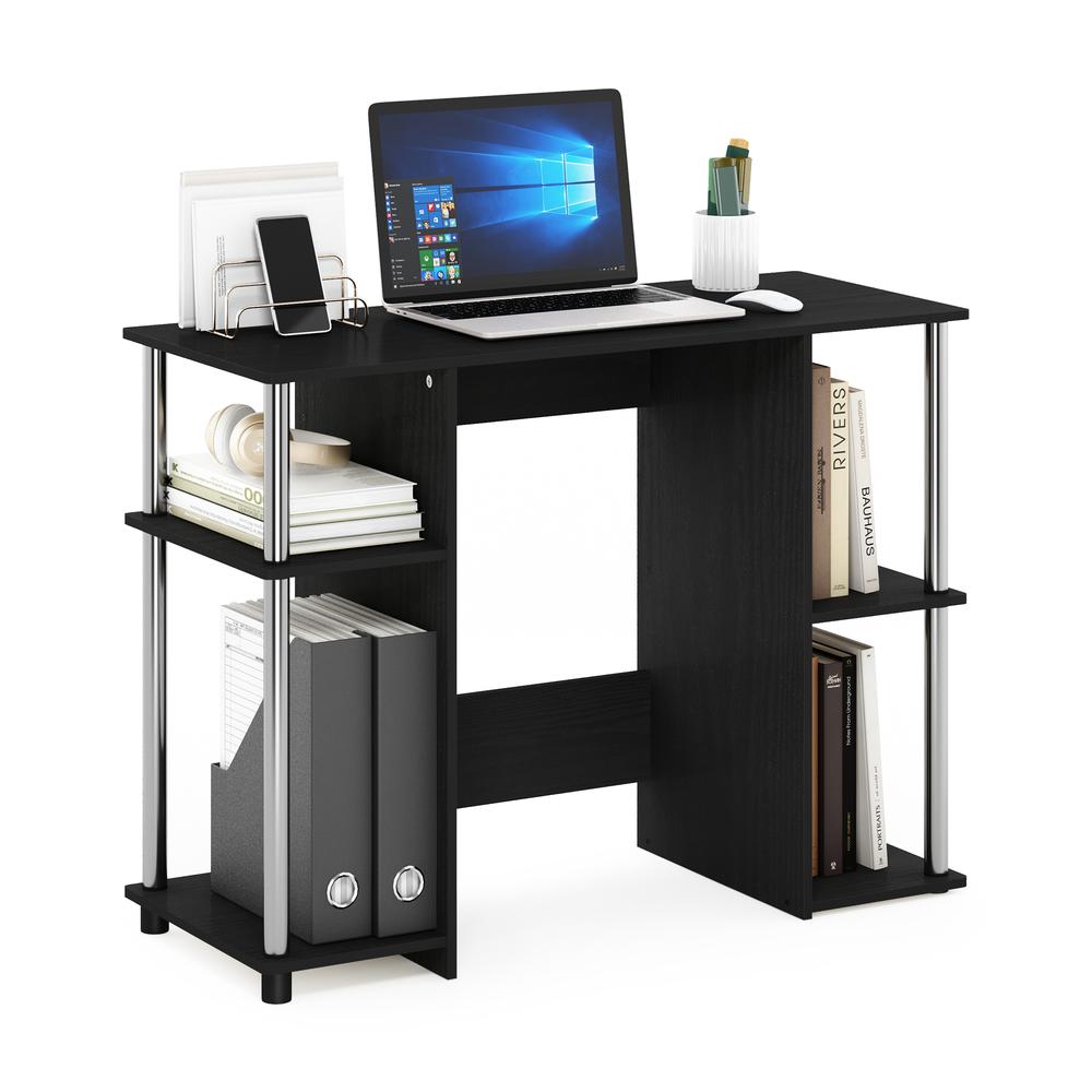 Furinno JAYA Simple Design Computer Writing Desk, White Oak, Stainless Steel Tubes. Picture 4