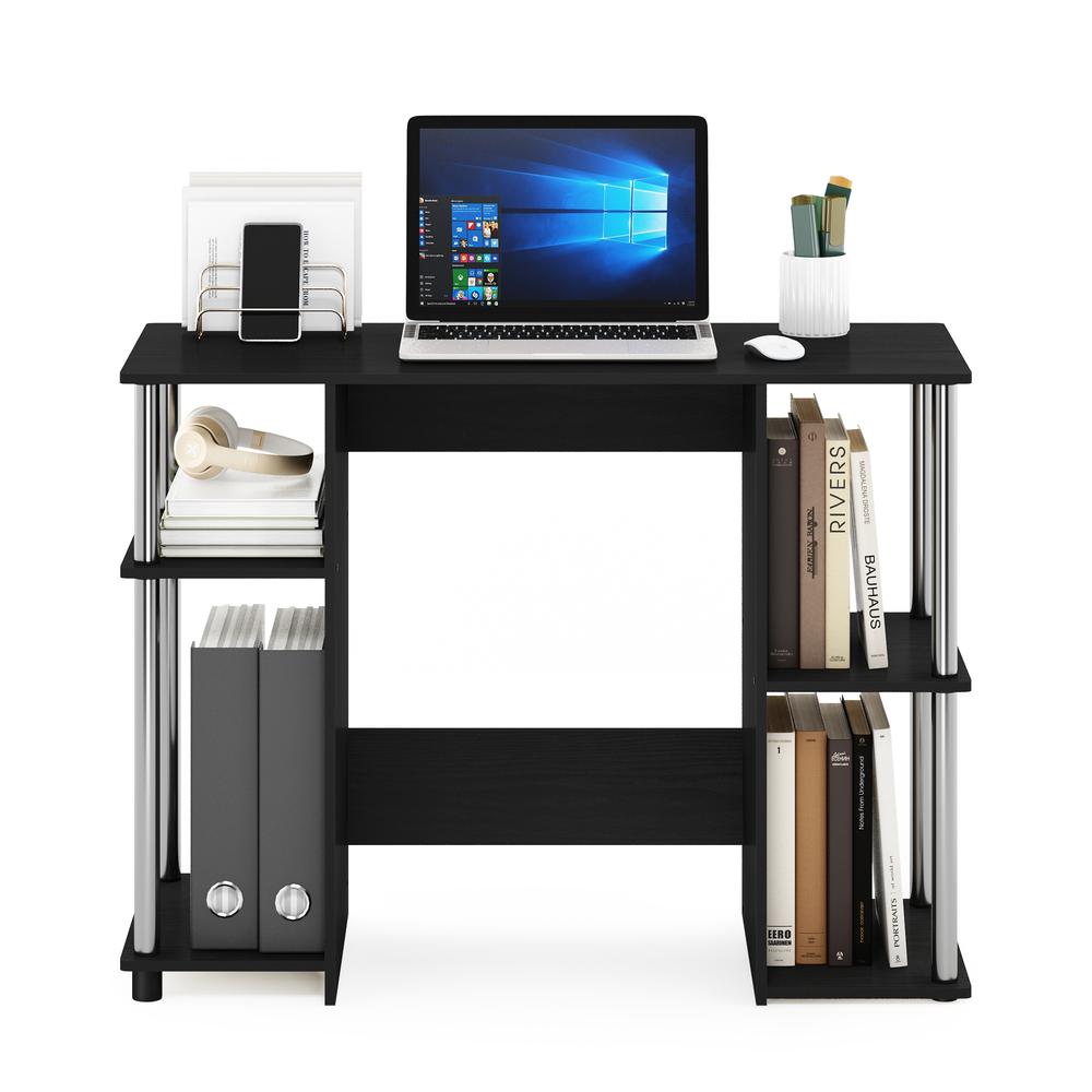 Furinno JAYA Simple Design Computer Writing Desk, White Oak, Stainless Steel Tubes. Picture 5