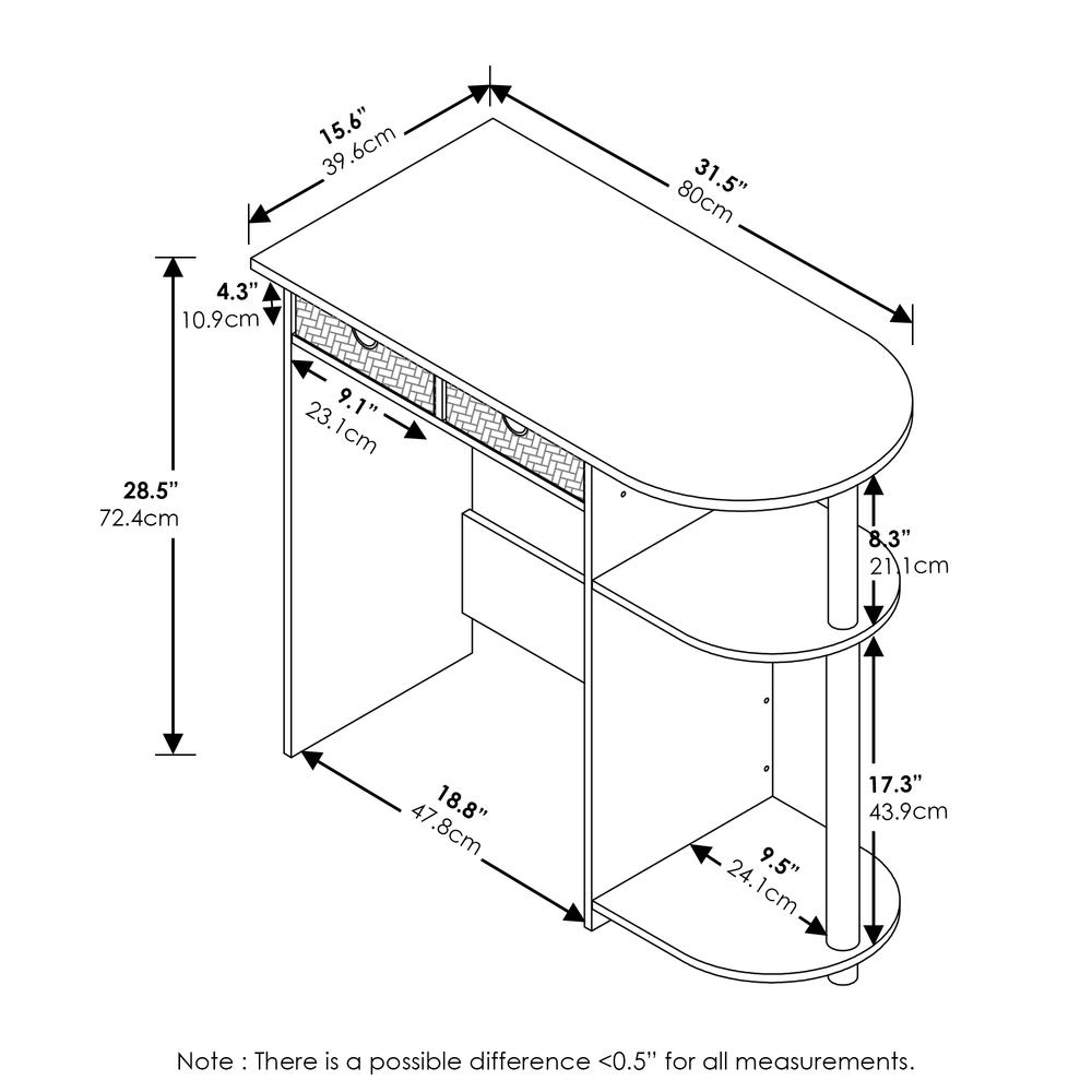 Furinno Go Green Home Laptop Notebook Computer Desk/Table, Americano/Stainless Steel. Picture 2