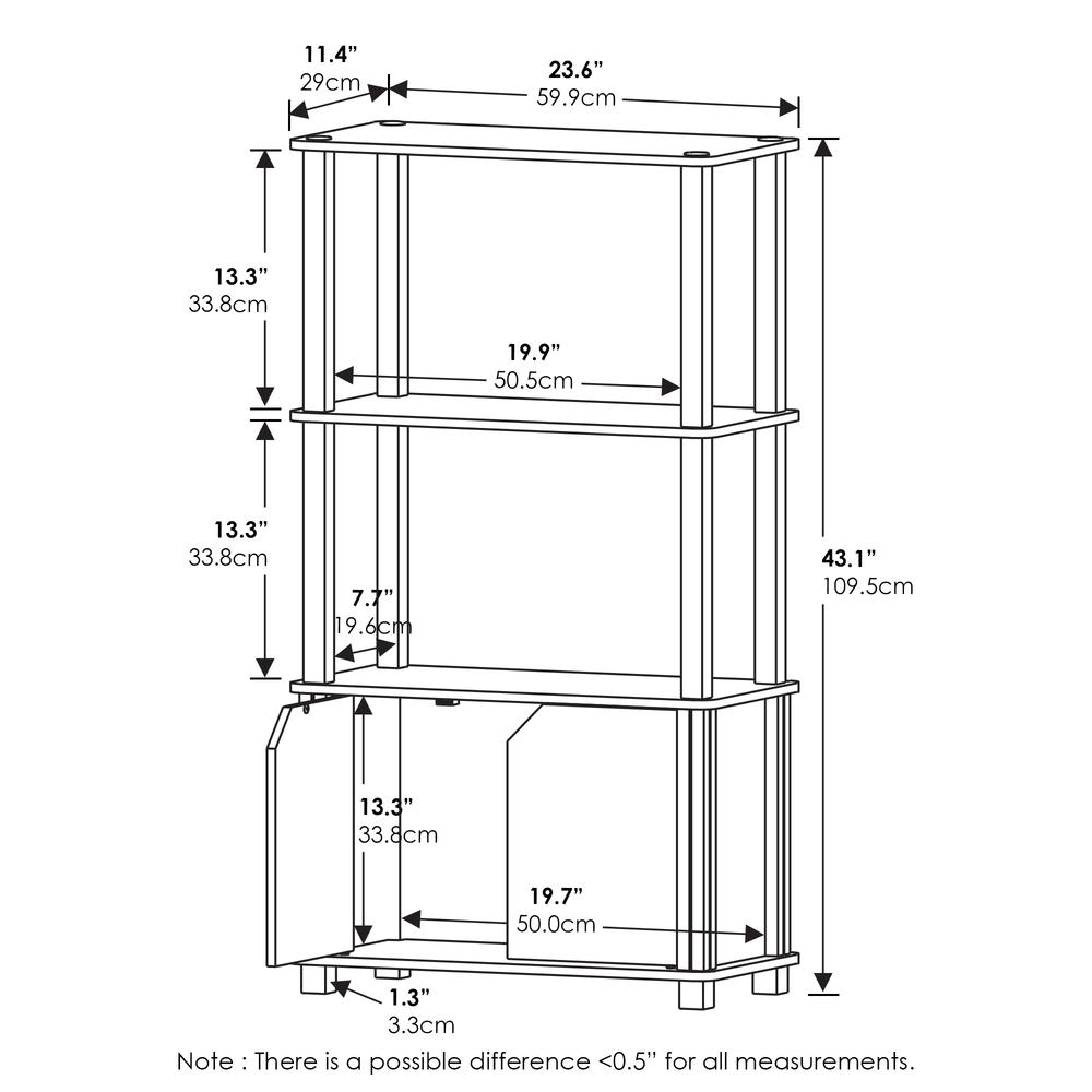 Furinno Just 3-Tier Turn-N-Tube End Table, 2-Pack, Americano/Chrome. Picture 2
