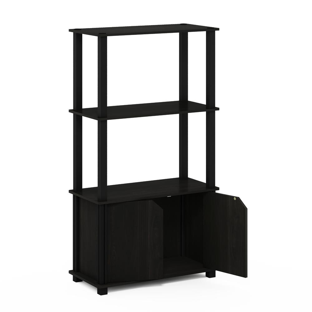Furinno Just 3-Tier Turn-N-Tube End Table, 2-Pack, Americano/Chrome. Picture 4