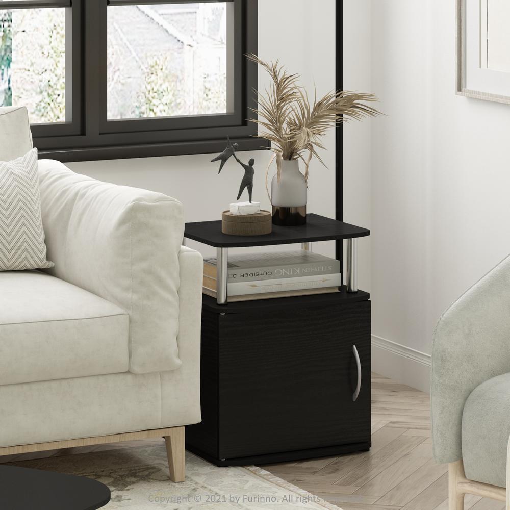 Furinno JAYA Utility Design End Table, Americano, Stainless Steel Tubes. Picture 5