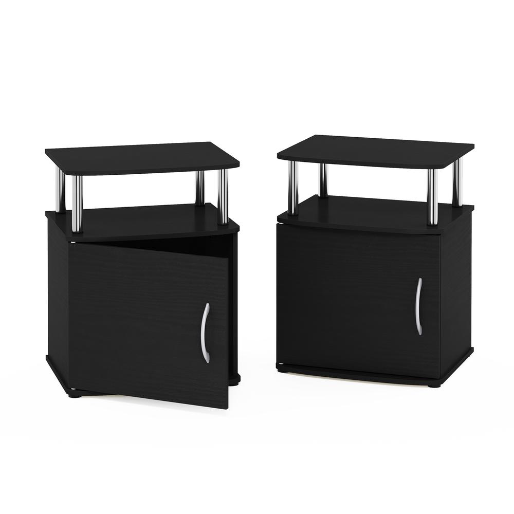 Furinno JAYA Utility Design End Table, Americano, Stainless Steel Tubes. Picture 1