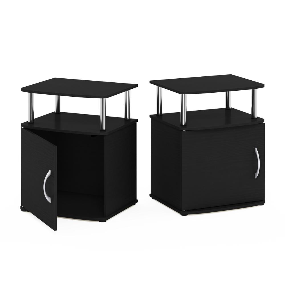 Furinno JAYA Utility Design End Table, Americano, Stainless Steel Tubes. Picture 3