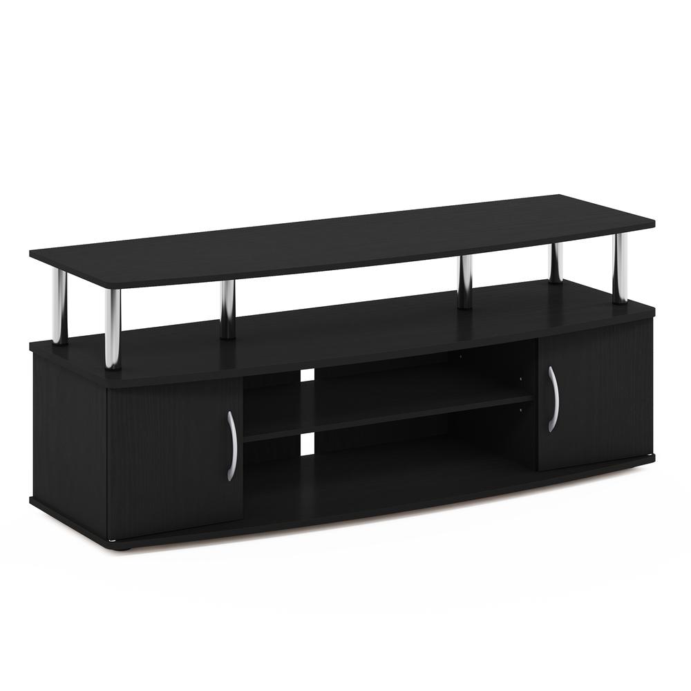 Furinno JAYA Large Entertainment Center Hold up to 55-IN TV, Americano, Stainless Steel Tubes. Picture 1
