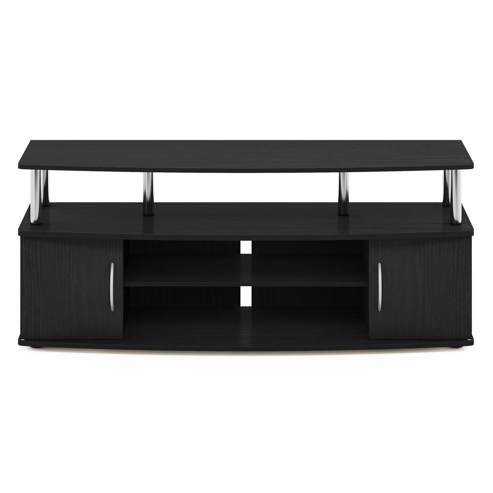 Furinno JAYA Large Entertainment Center Hold up to 55-IN TV, Americano, Stainless Steel Tubes. Picture 3