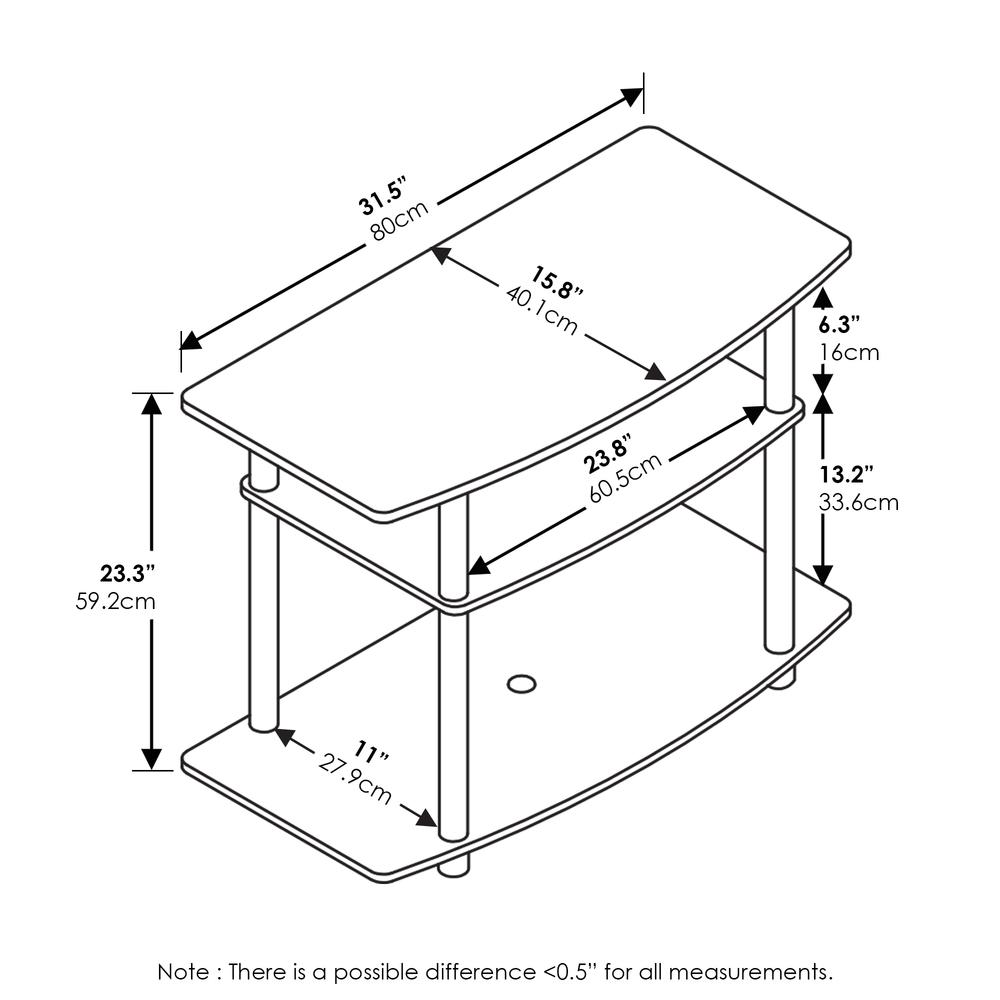 Furinno Turn-N-Tube No Tools 3-Tier TV Stands, Americano/Chrome. Picture 2