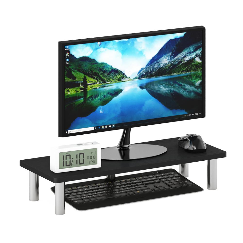 Furinno Turn-N-Tube Monitor Riser Stand, Americano, Stainless Steel Tubes. Picture 4