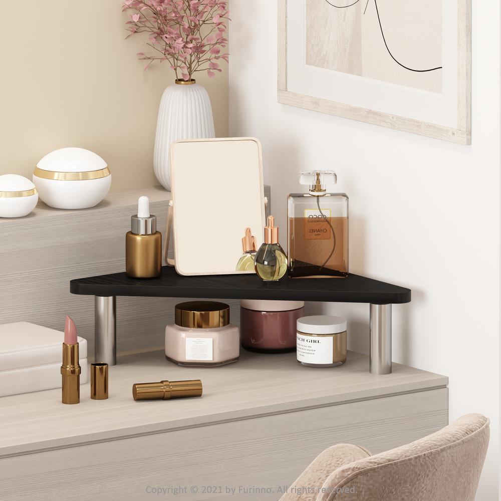 Furinno Turn-N-Tube Corner Monitor Riser Stand, Americano, Stainless Steel Tubes. Picture 8