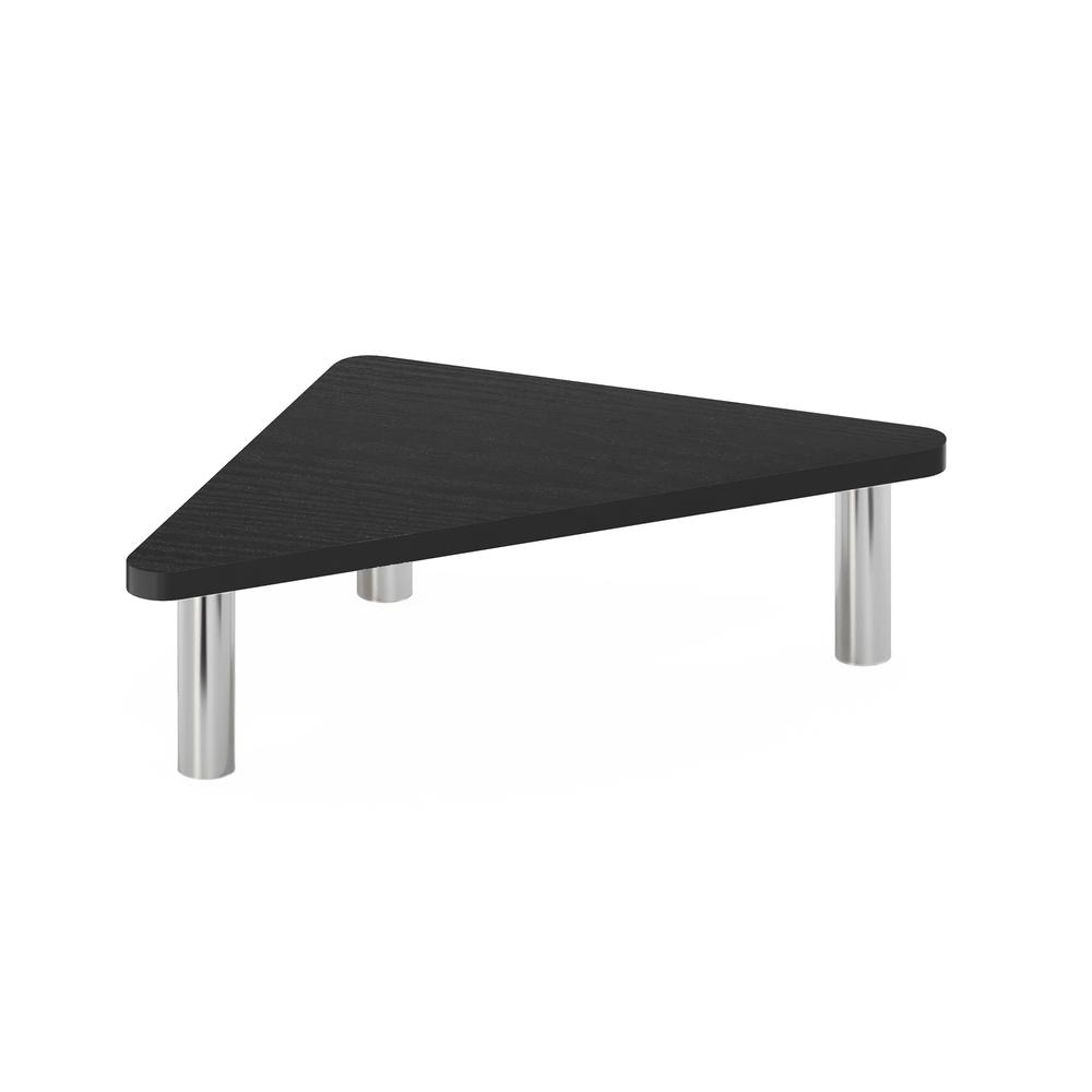 Furinno Turn-N-Tube Corner Monitor Riser Stand, Americano, Stainless Steel Tubes. Picture 1