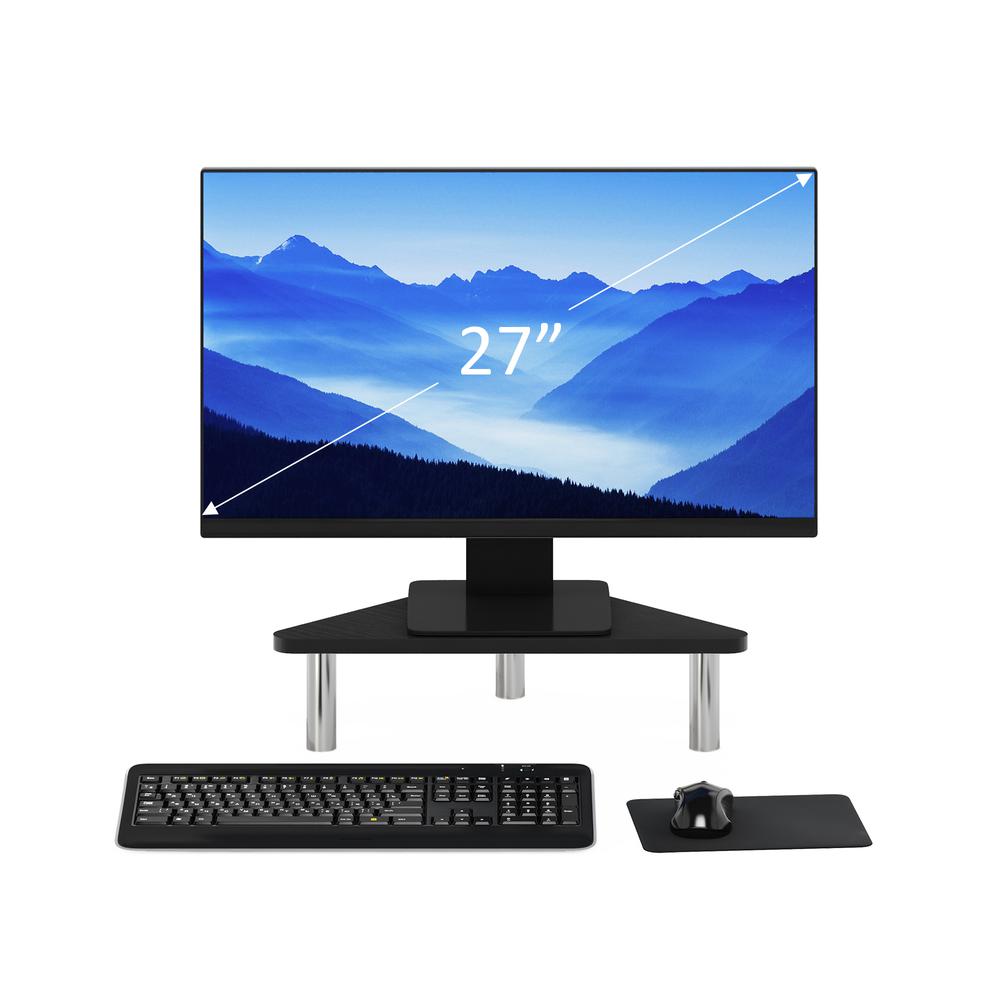 Furinno Turn-N-Tube Corner Monitor Riser Stand, Americano, Stainless Steel Tubes. Picture 6