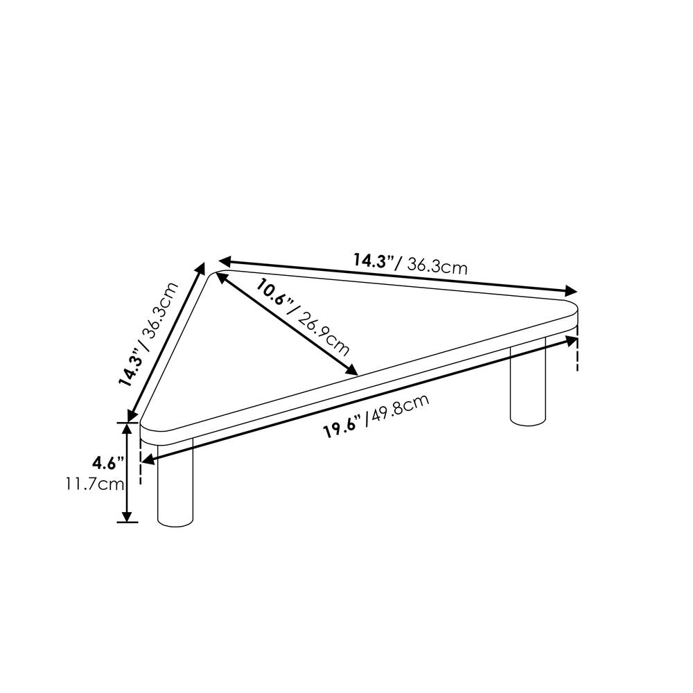 Furinno Turn-N-Tube Corner Monitor Riser Stand, White Oak, Stainless Steel Tubes. Picture 2