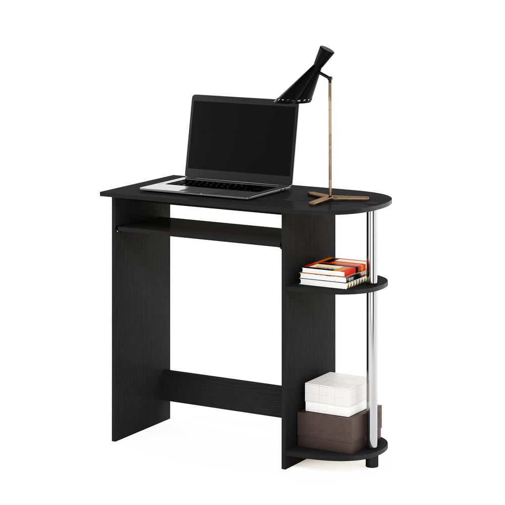 Furinno Simplistic Easy Assembly Computer Desk, Americano, Stainless Steel Tubes. Picture 5