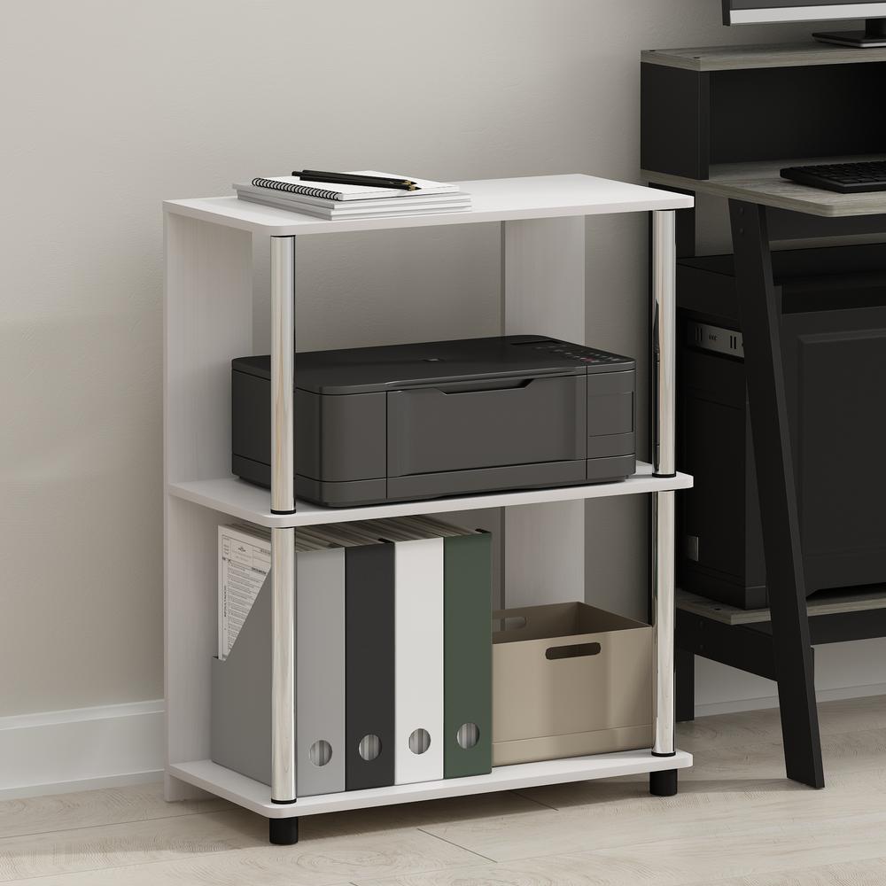 Furinno JAYA Simple Design Bookcase, White Oak/Chrome. Picture 5