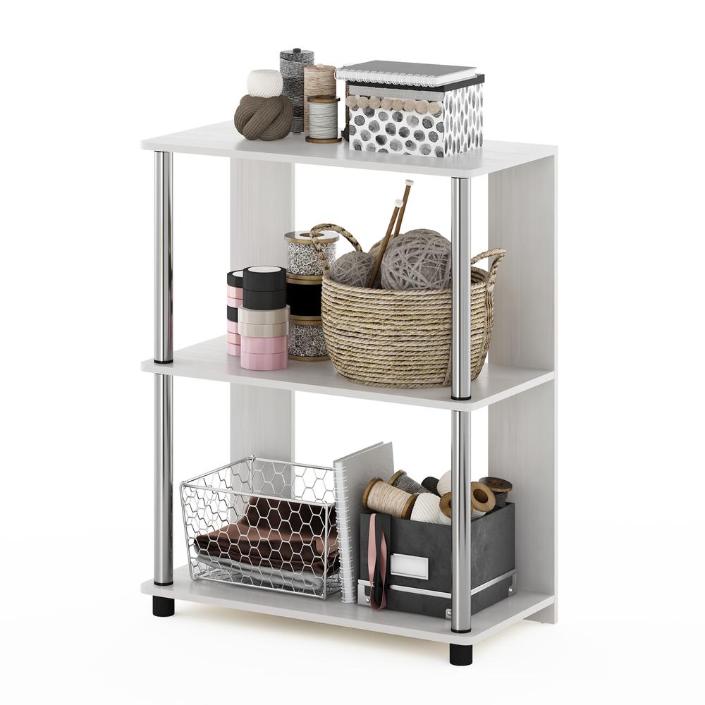 Furinno JAYA Simple Design Bookcase, White Oak/Chrome. Picture 4