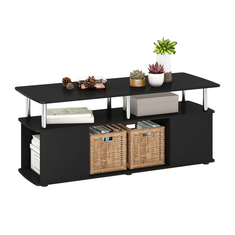 TV Stand for TV up to 50 Inch with Open Shelves, TV Console, Dark Americano. Picture 3