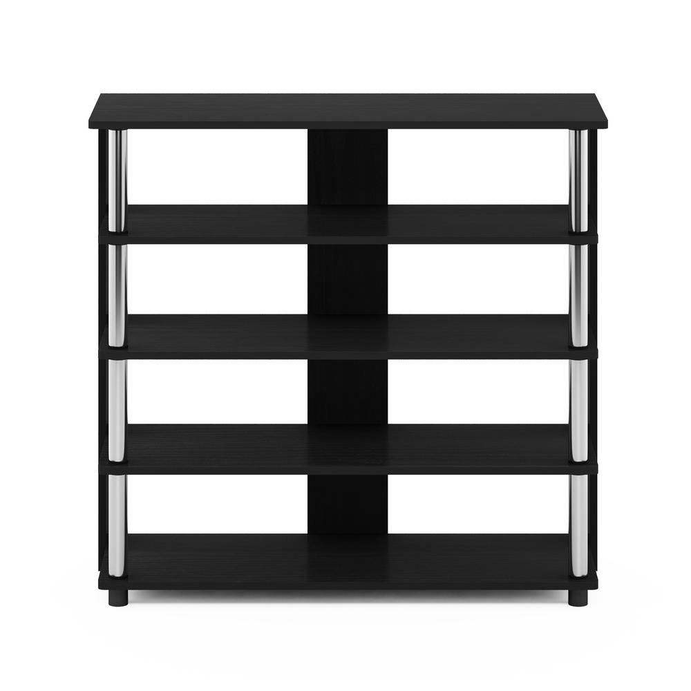 Furinno Turn-N-Tube 5 Tier Wide Shoe Rack, Americano, Stainless Steel Tubes. Picture 3