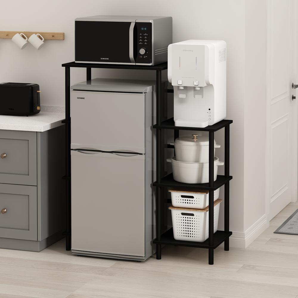 Furinno Turn-N-Tube Toolless Kitchen Storage Shelf Tall, Americano/Black. Picture 6