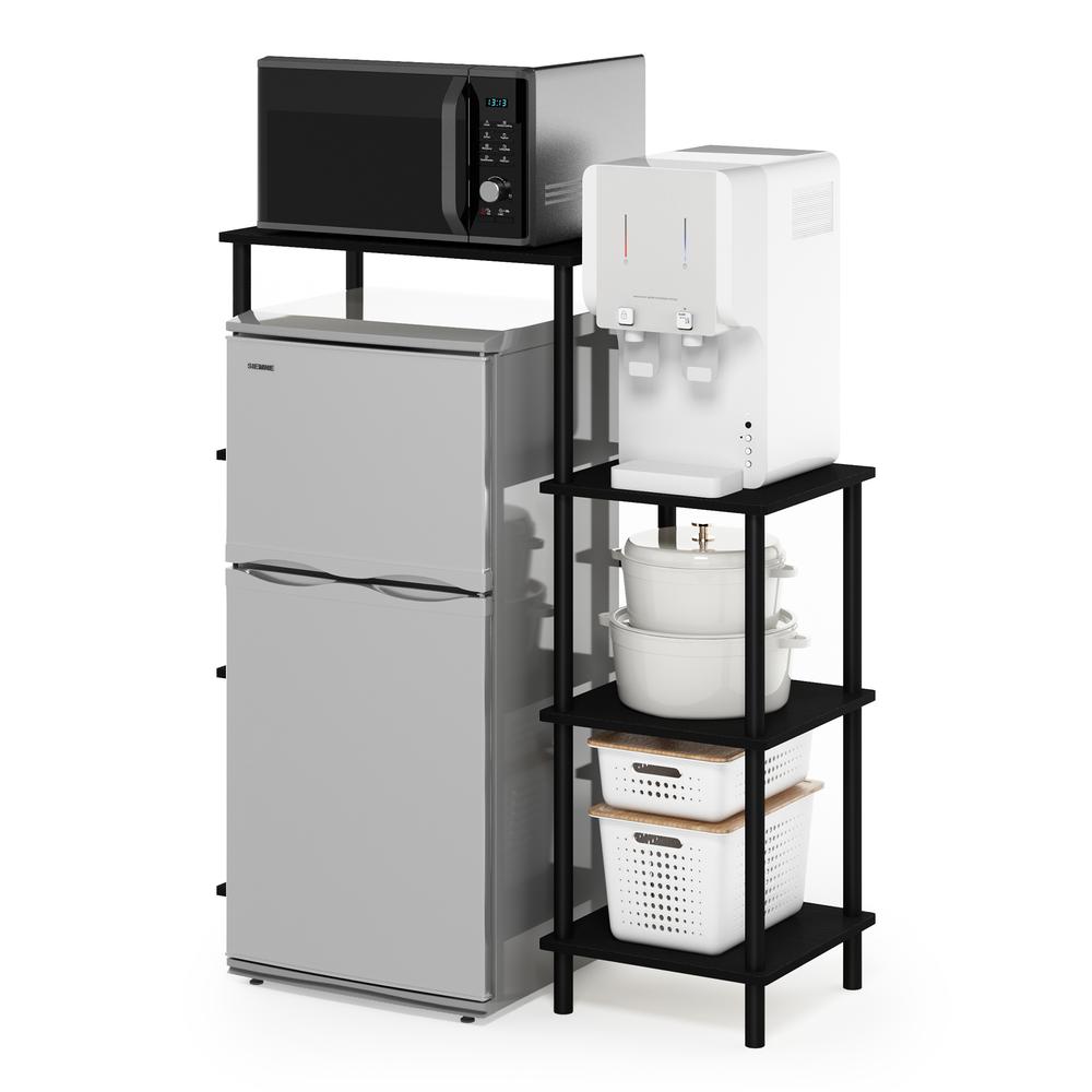 Furinno Turn-N-Tube Toolless Kitchen Storage Shelf Tall, Americano/Black. Picture 4