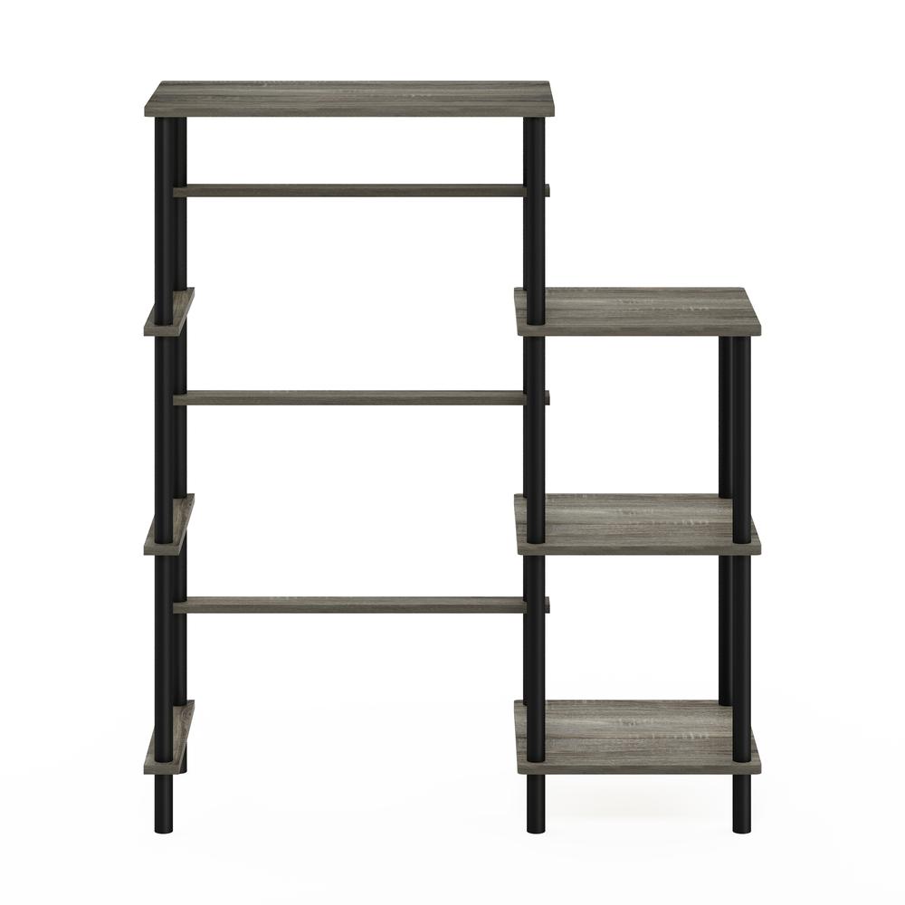 Furinno Turn-N-Tube Toolless Kitchen Storage Shelf Tall, French Oak Grey/Black. Picture 3