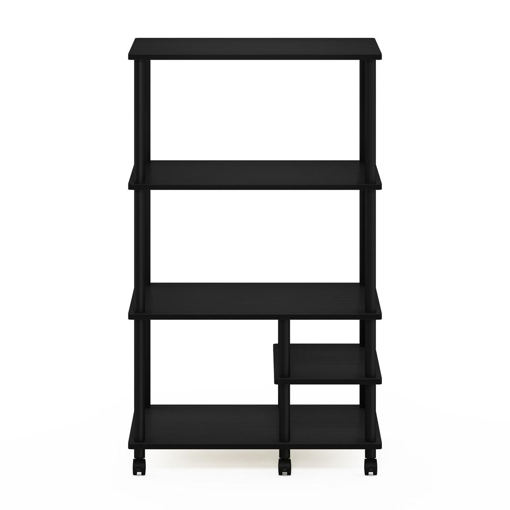 Furinno Turn-N-Tube 4-Tier Toolless Kitchen Storage Shelf Cart, Americano/Black. Picture 3