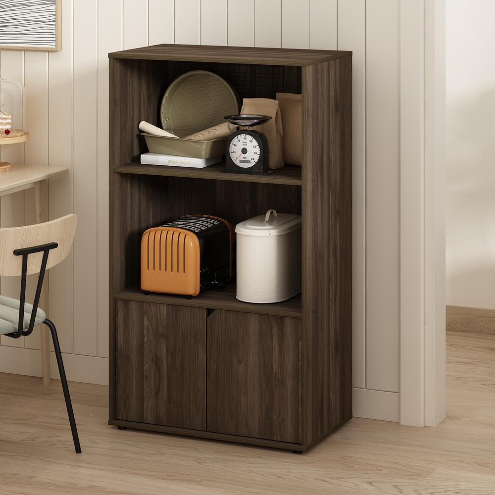 Furinno JAYA Kitchen Storage Shelf with Cabinet, Columbia Walnut. Picture 6
