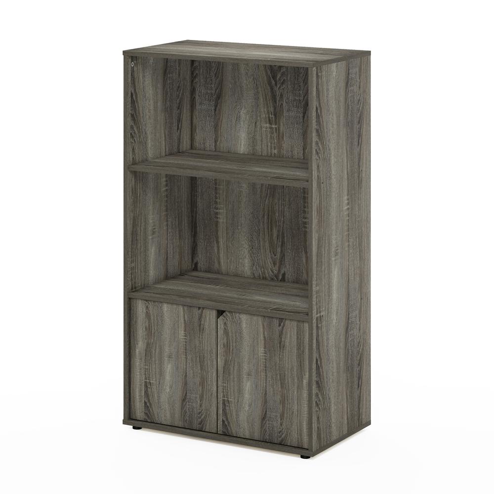 Furinno JAYA Kitchen Storage Shelf with Cabinet, French Oak Grey. Picture 1