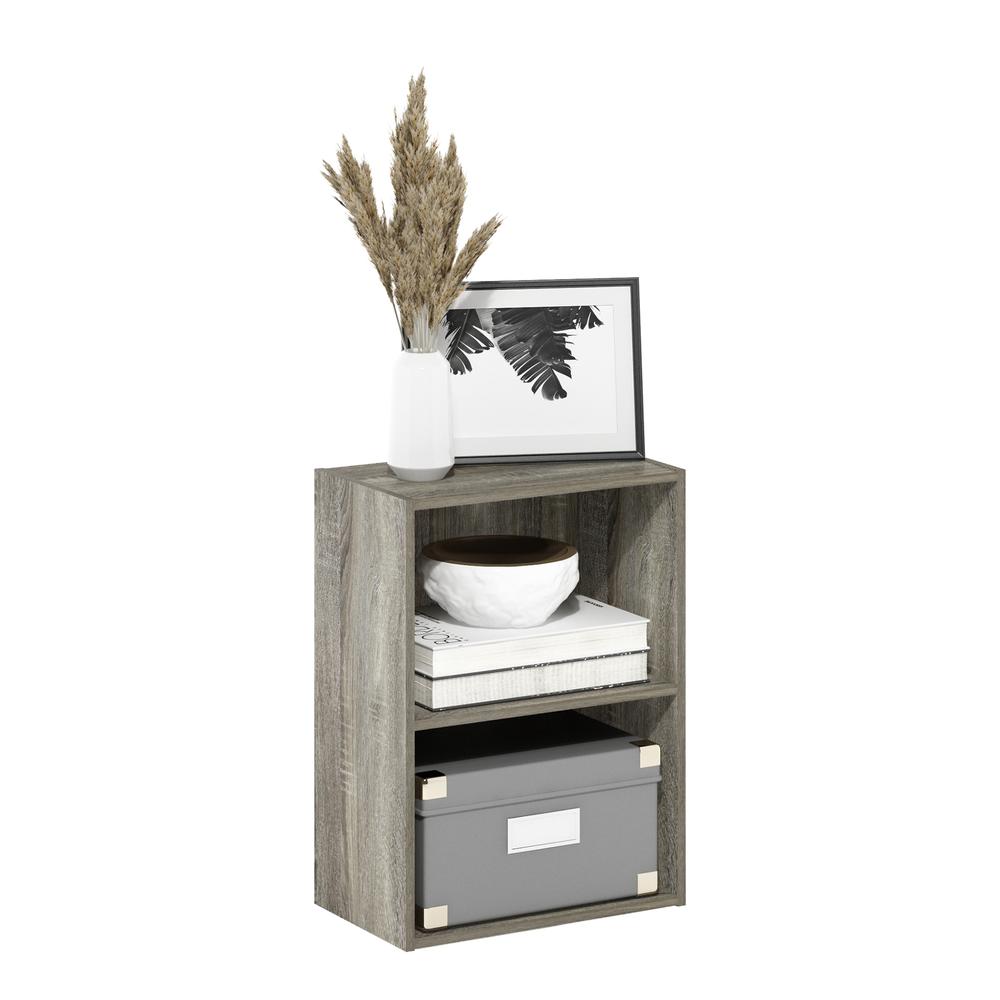 Furinno Luder 2-Tier Open Shelf Bookcase, French Oak. Picture 4