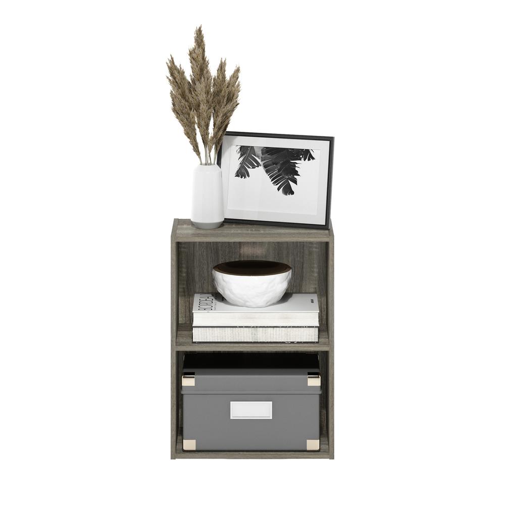 Furinno Luder 2-Tier Open Shelf Bookcase, French Oak. Picture 5