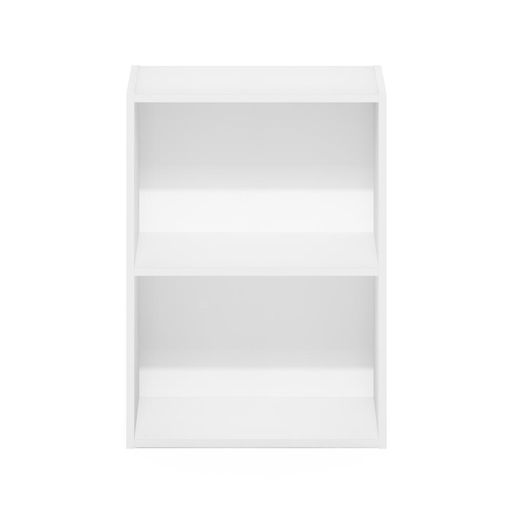 Furinno Luder 2-Tier Open Shelf Bookcase, White. Picture 3