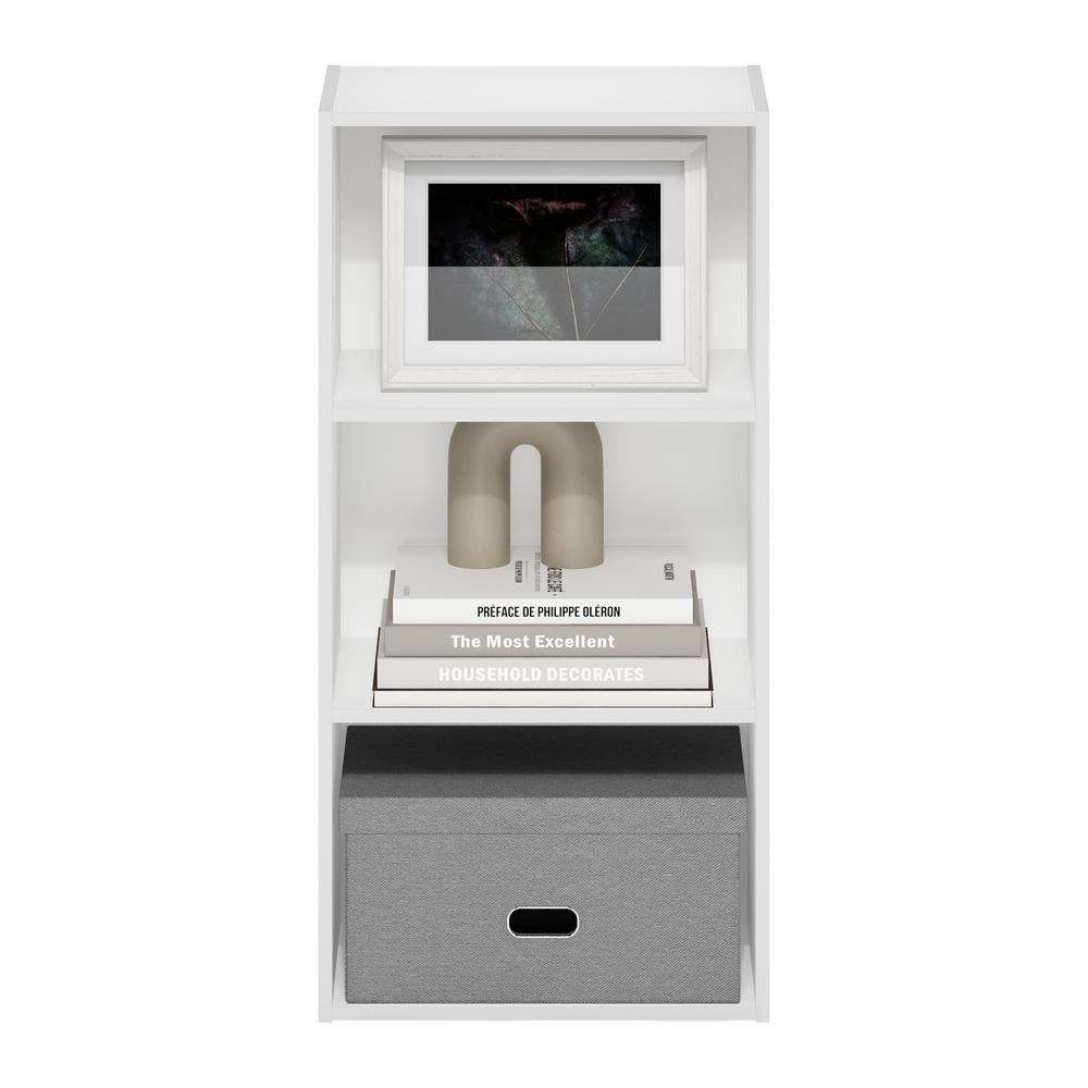 Furinno Luder 3-Tier Open Shelf Bookcase, White. Picture 5