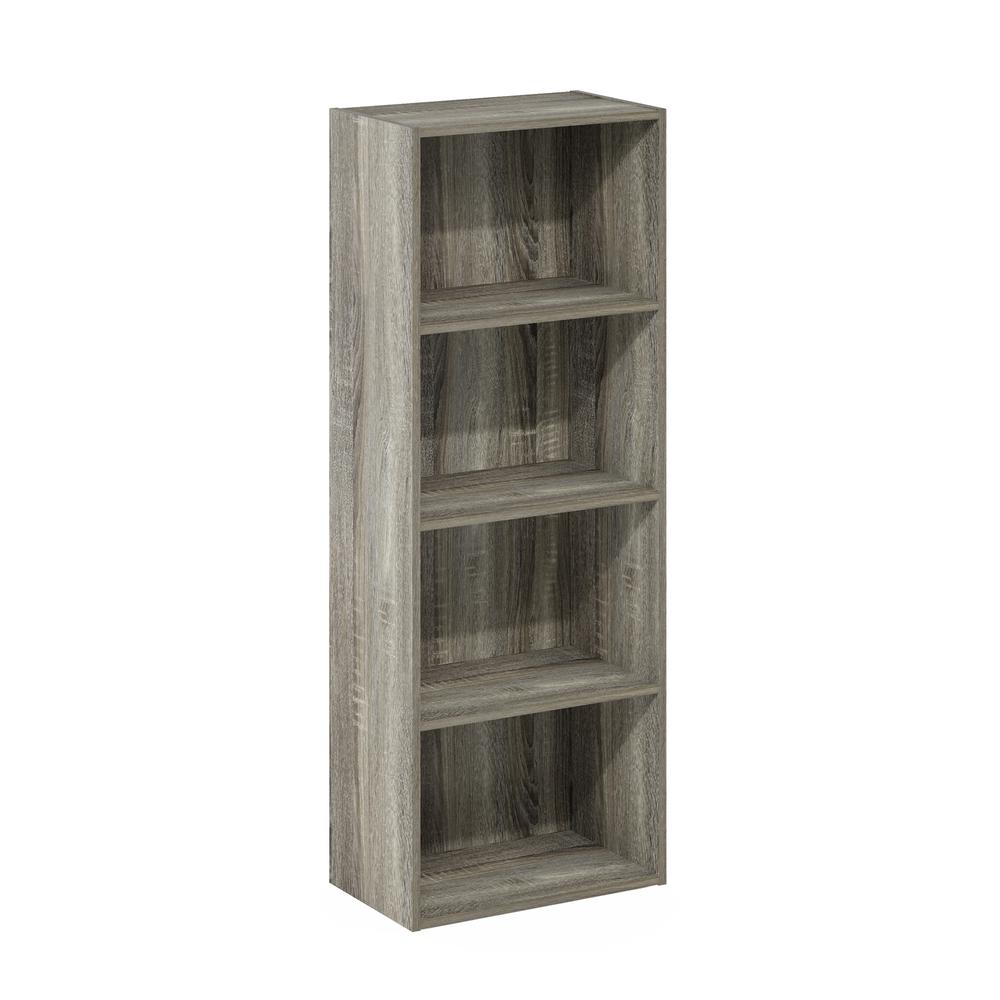 Furinno Luder 4-Tier Open Shelf Bookcase, French Oak. Picture 1