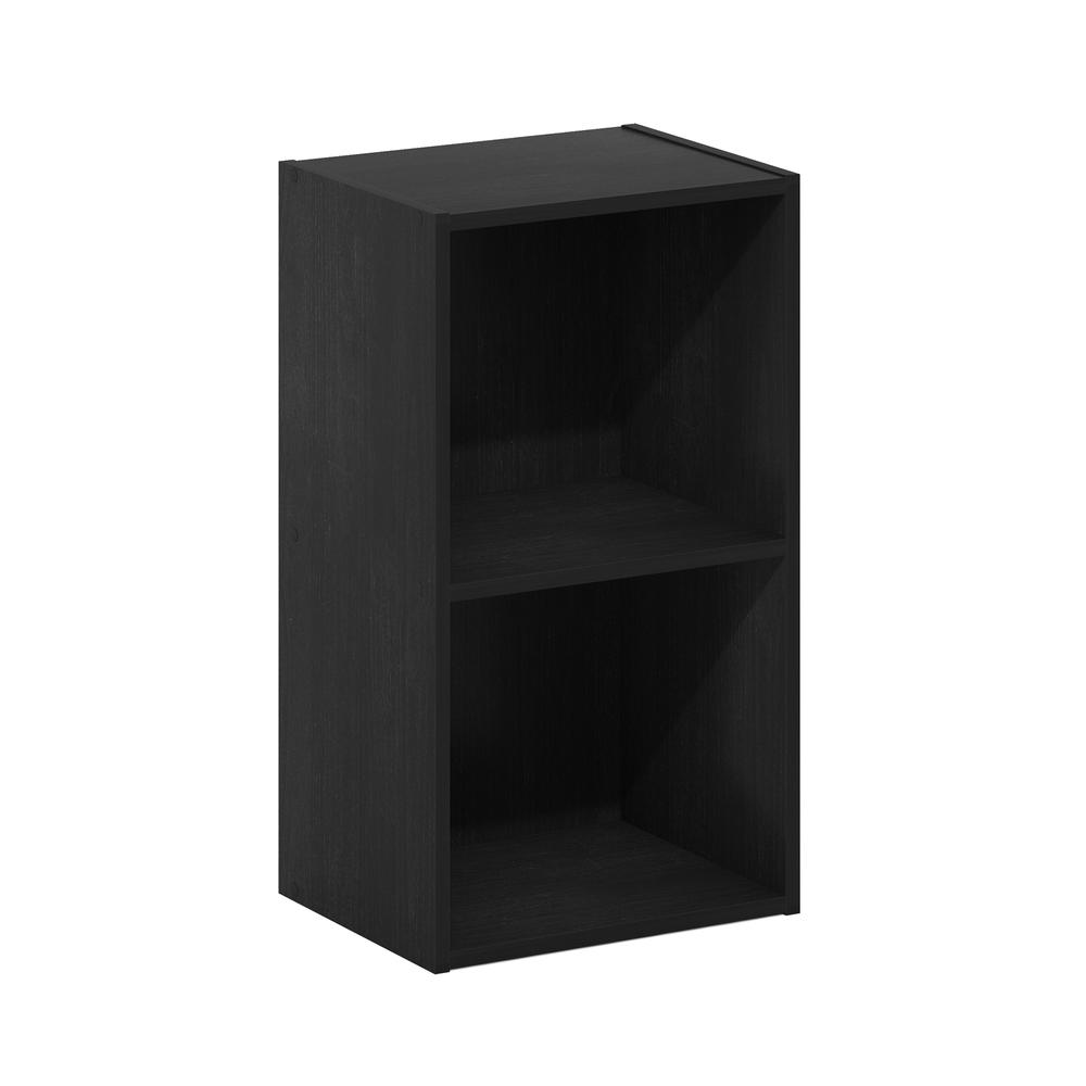 Furinno Pasir 2-Tier Open Shelf Bookcase, Blackwood. Picture 1