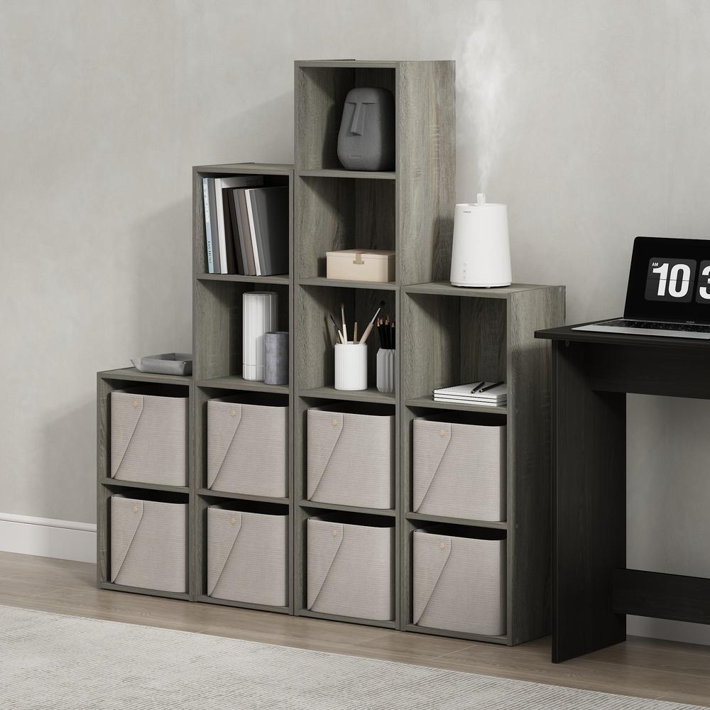 Furinno Pasir 2-Tier Open Shelf Bookcase, French Oak. Picture 6