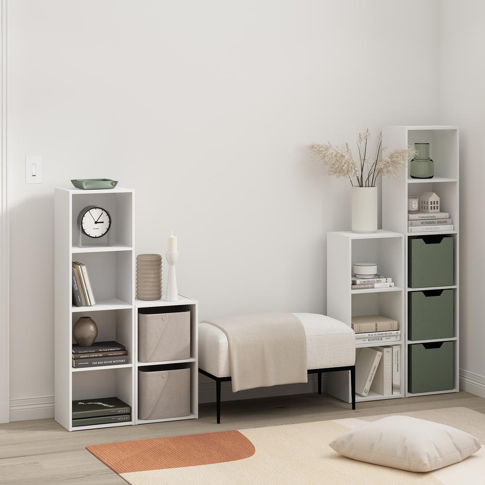 Furinno Pasir 2-Tier Open Shelf Bookcase, White. Picture 6