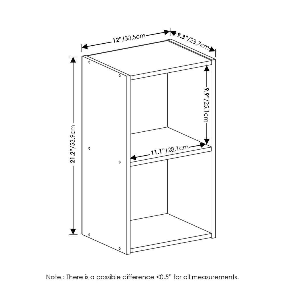 Furinno Pasir 2-Tier Open Shelf Bookcase, White. Picture 2