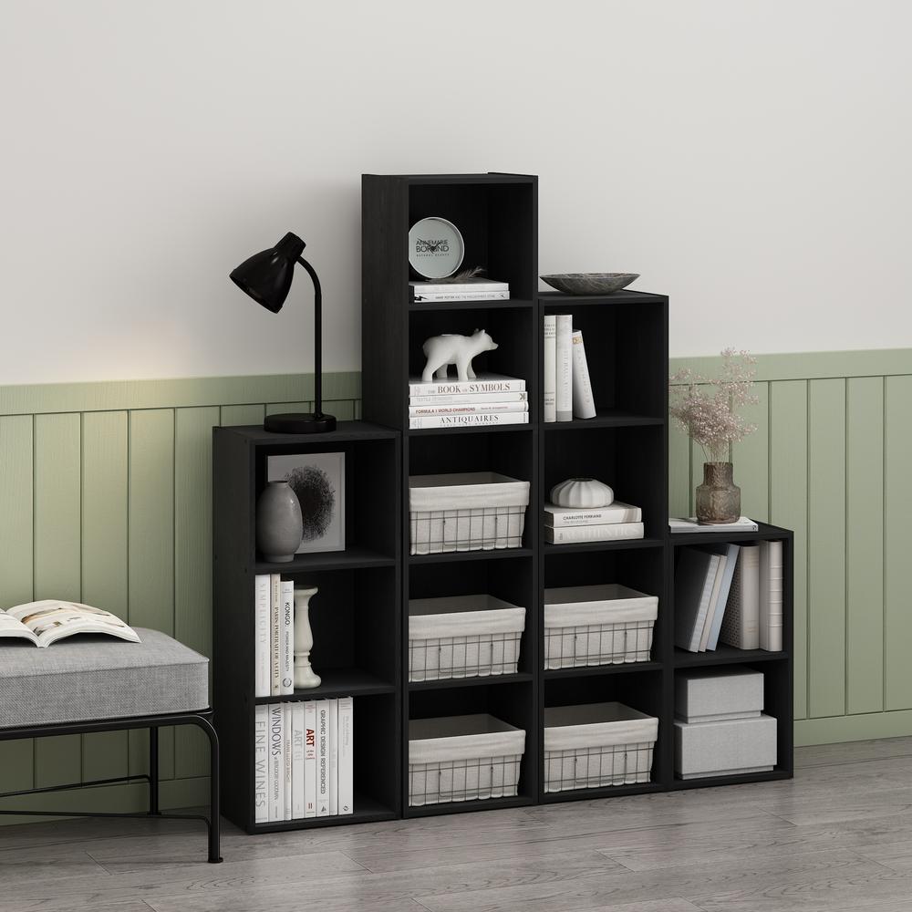 Furinno Pasir 4-Tier Open Shelf Bookcase, Blackwood. Picture 6