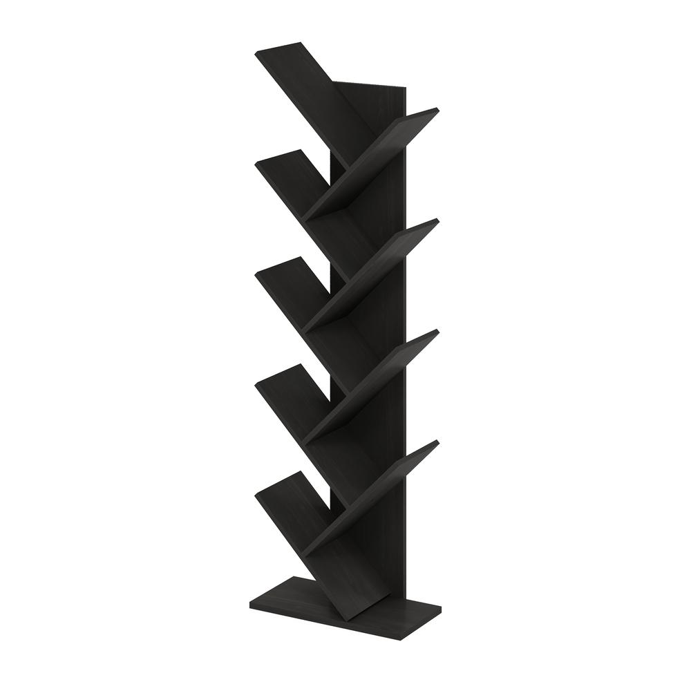 Tree Bookshelf 9-Tier Floor Standing Tree Bookcase, Espresso. Picture 1