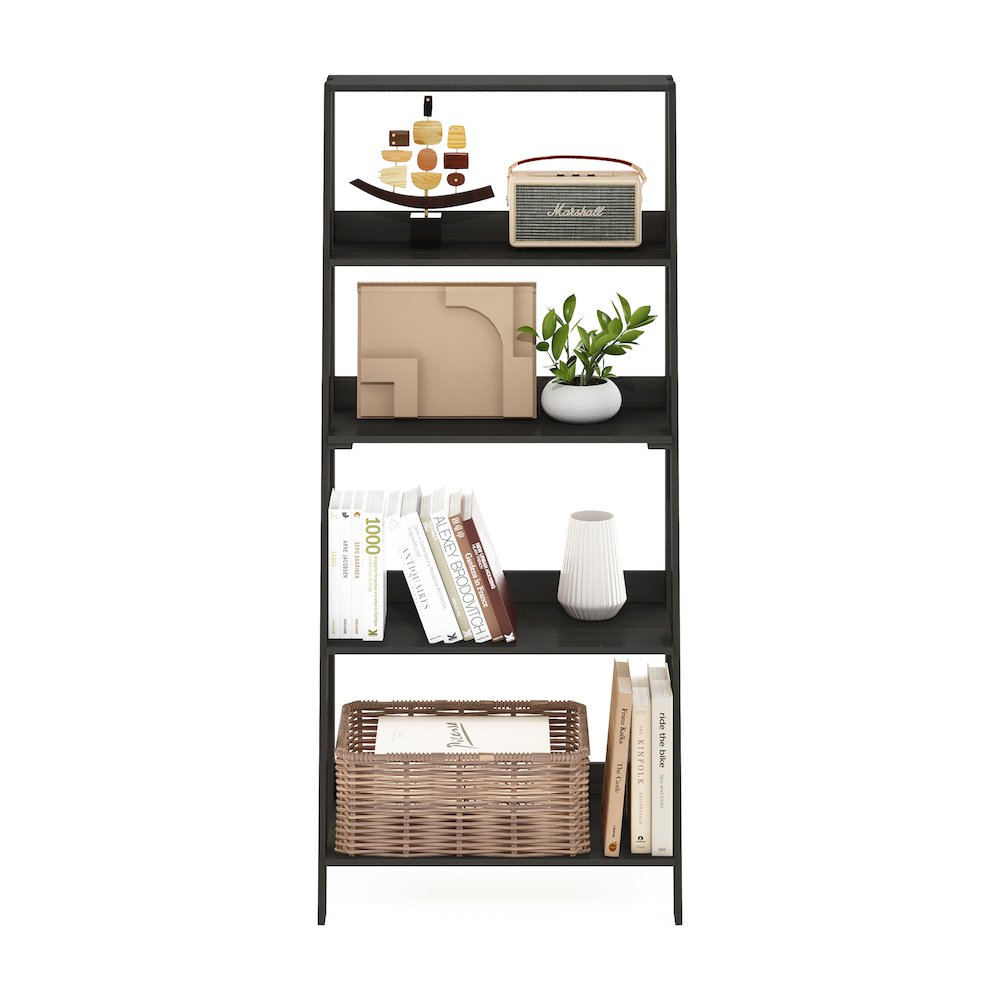 5-Tier Ladder Shelf, Bookshelf, Display Storage Shelves, Black Espresso. Picture 2