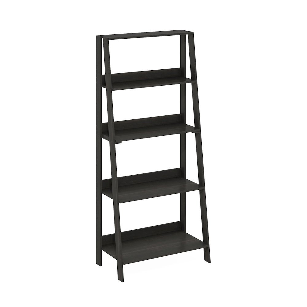 5-Tier Ladder Shelf, Bookshelf, Display Storage Shelves, Black Espresso. Picture 1