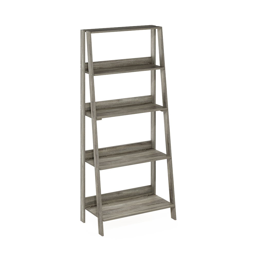 5-Tier Ladder Shelf, Bookshelf, Display Storage Shelves, Grey Oak. Picture 2