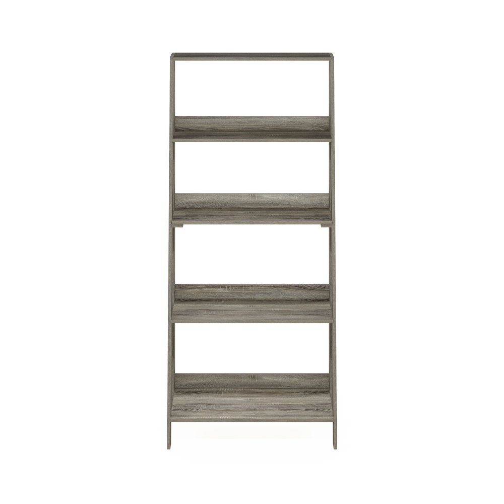 5-Tier Ladder Shelf, Bookshelf, Display Storage Shelves, Grey Oak. Picture 1