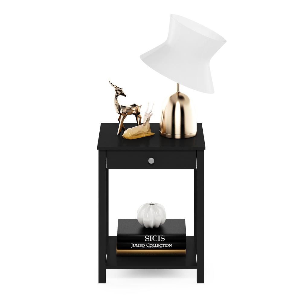 Furinno Classic Side Table with Drawer, Americano. Picture 6