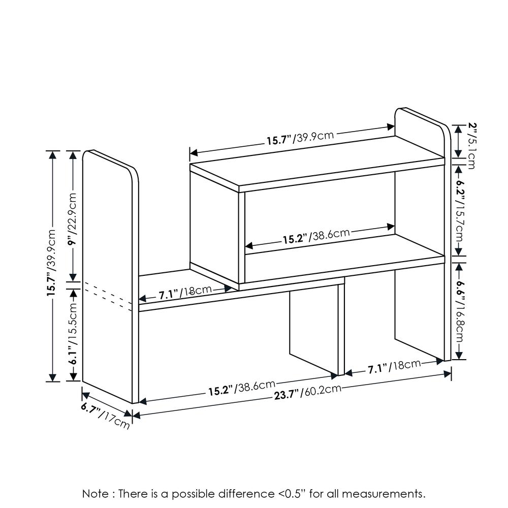 Furinno Classic Desk Top Organizer Bookshelf, French Oak. Picture 2