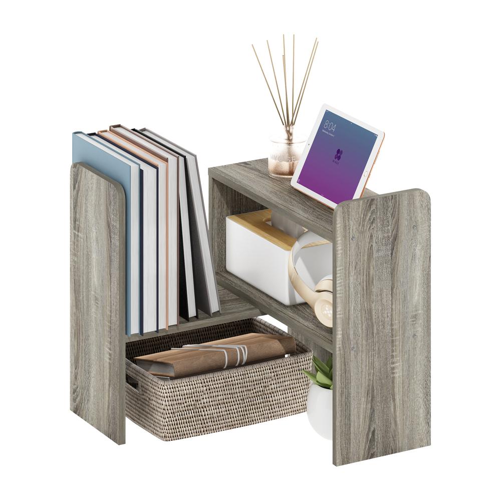 Furinno Classic Desk Top Organizer Bookshelf, French Oak. Picture 7