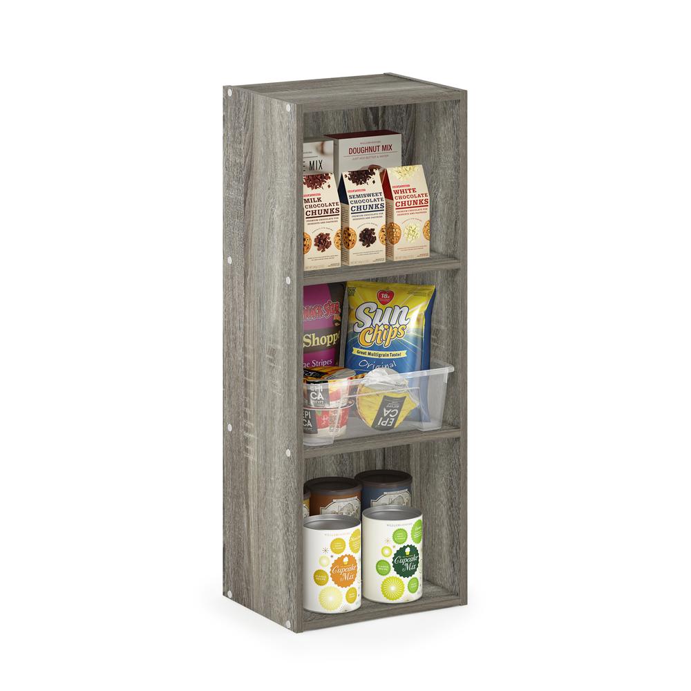Furinno Pasir 3-Tier No Tool Assembly Open Shelf Bookcase, French Oak. Picture 4