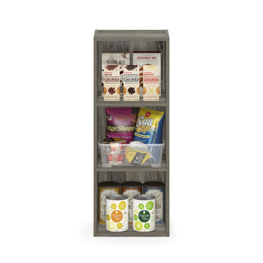 Furinno Pasir 3-Tier No Tool Assembly Open Shelf Bookcase, French Oak. Picture 5